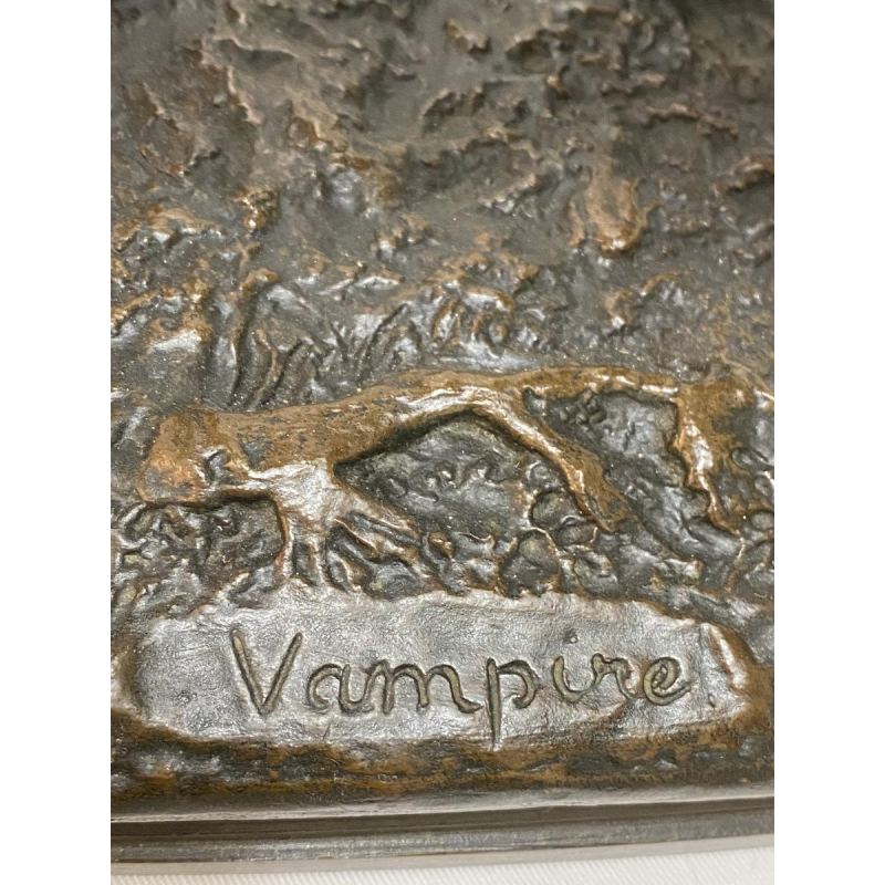 Arthur WAAGEN 'Le Chien Vampire' sculpture bronze animalier, XIXe s