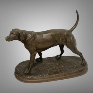 Arthur Waagen 'The Vampire Dog' bronze animal sculpture, 19th century