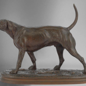 Arthur WAAGEN 'Le Chien Vampire' sculpture bronze animalier, XIXe s
