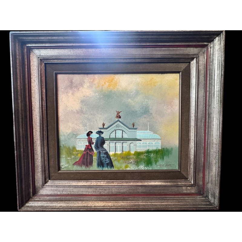 Gaston BOGAERT «Les désœuvrées» peinture surréaliste fantastique huile sur panneau