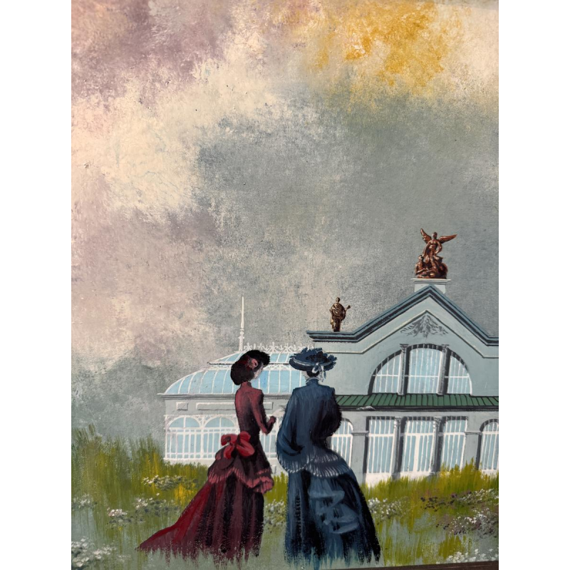 Gaston BOGAERT «Les désœuvrées» peinture surréaliste fantastique huile sur panneau