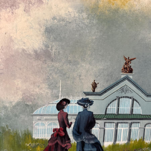 Gaston BOGAERT “The Idlers” fantastic surrealist painting, oil on panel