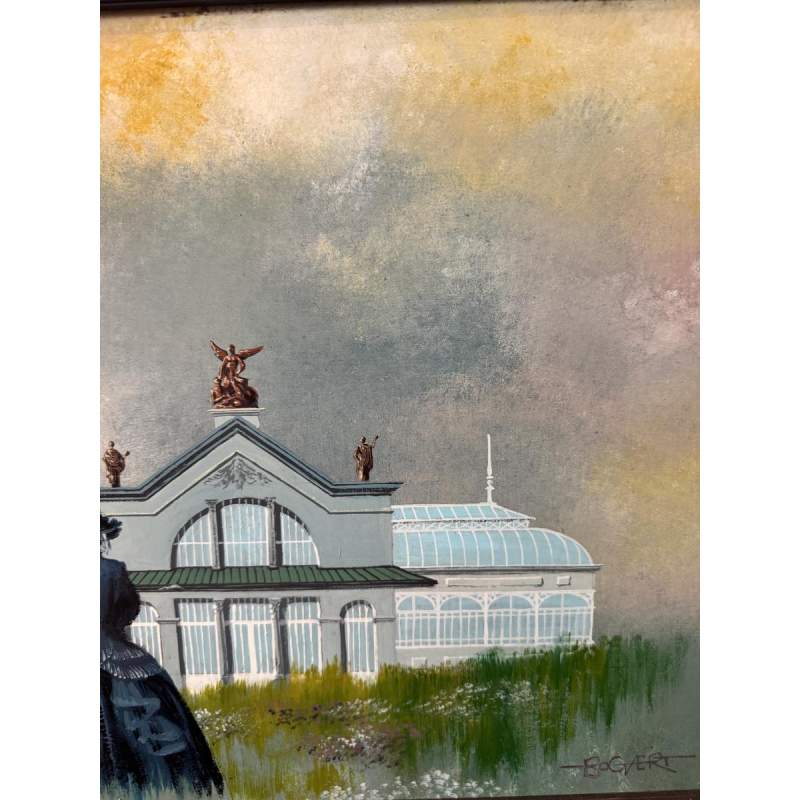 Gaston BOGAERT «Les désœuvrées» peinture surréaliste fantastique huile sur panneau