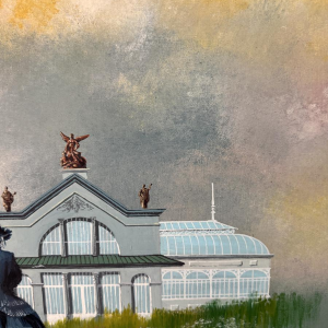 Gaston BOGAERT “The Idlers” fantastic surrealist painting, oil on panel