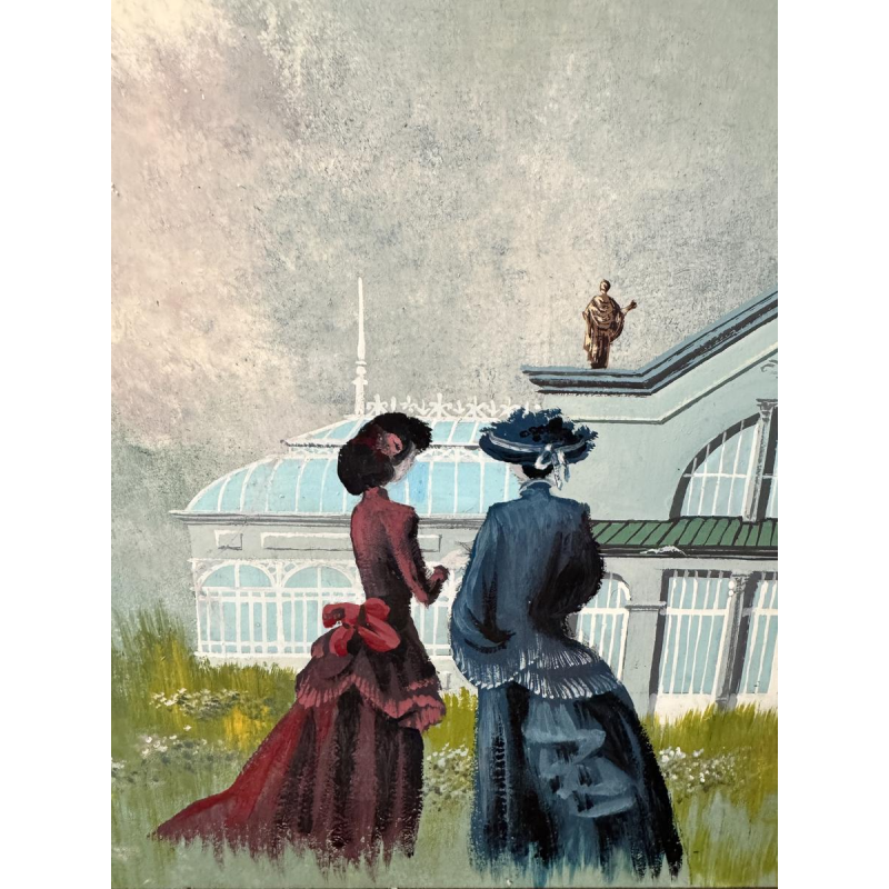 Gaston BOGAERT “The Idlers” fantastic surrealist painting, oil on panel