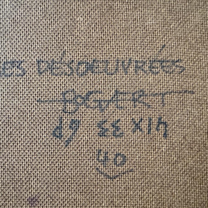 Gaston BOGAERT “The Idlers” fantastic surrealist painting, oil on panel