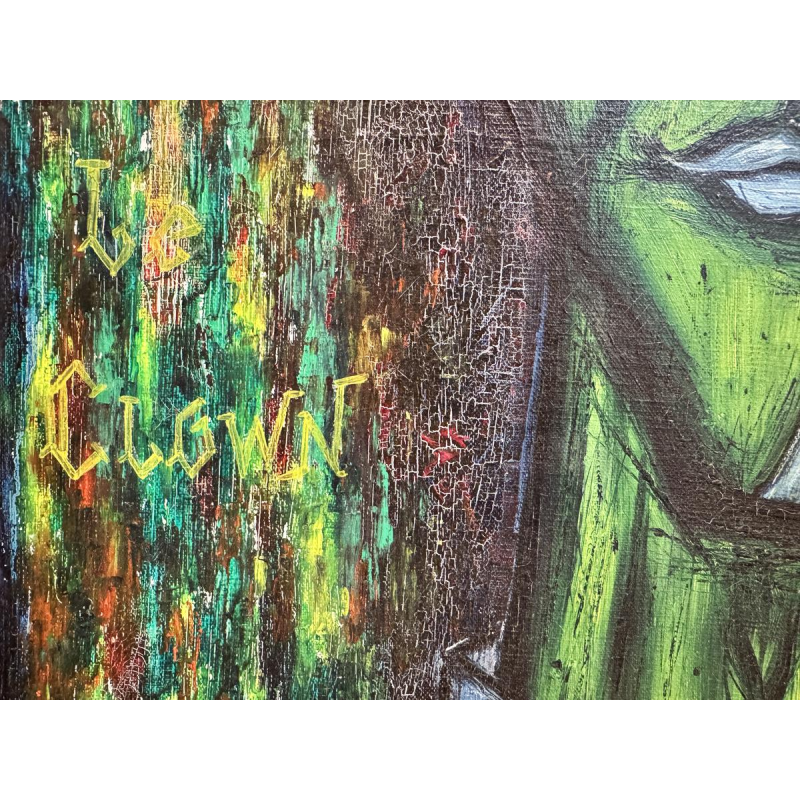 Paul GARDANNE «Clown» 1965 huile sur toile à la manière de Bernard Buffet