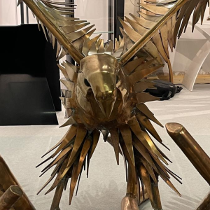 Christian Techoueyres, Hollywood Regency eettafel/console van messing en amethistgeodes, jaren 70