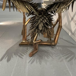 Christian Techoueyres, table à dîner / console Hollywood Regency laiton et géodes d'améthyste, 1970s