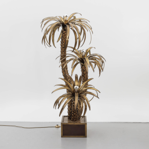 Christian Techoueyres, table à dîner / console Hollywood Regency laiton et géodes d'améthyste, 1970s