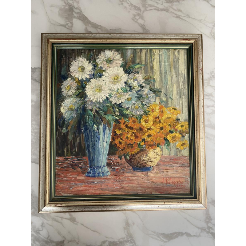 Alfred Pietercelie "Bouquet of Flowers" oil painting on canvas, 1924