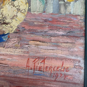 Alfred Pietercelie "Bouquet de fleurs" tableau huile sur toile, 1924