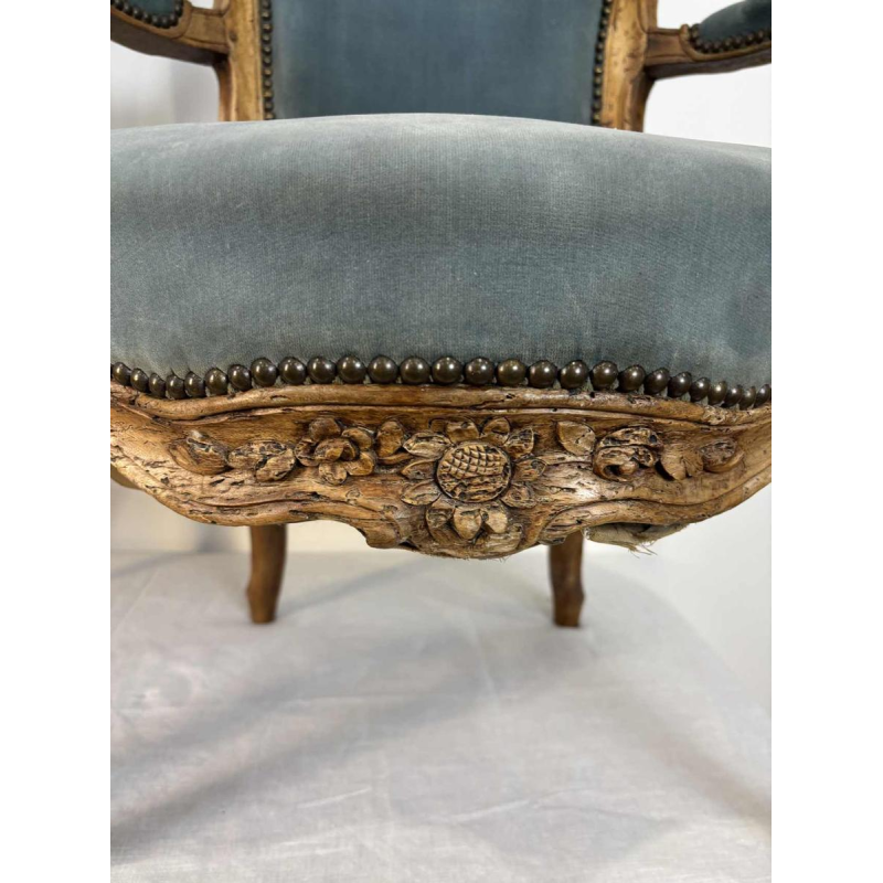 Pair of Louis XV period cabriolet armchairs, France 18th century