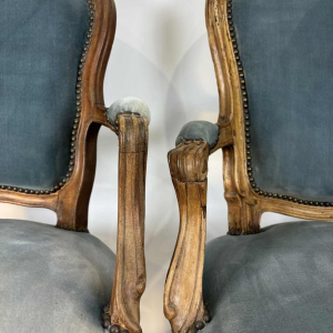 Pair of Louis XV period cabriolet armchairs, France 18th century