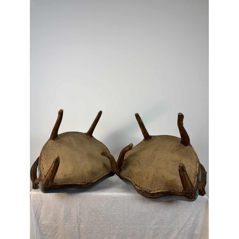 Pair of Louis XV period cabriolet armchairs, France 18th century