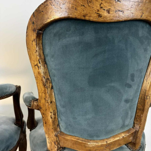 Pair of Louis XV period cabriolet armchairs, France 18th century