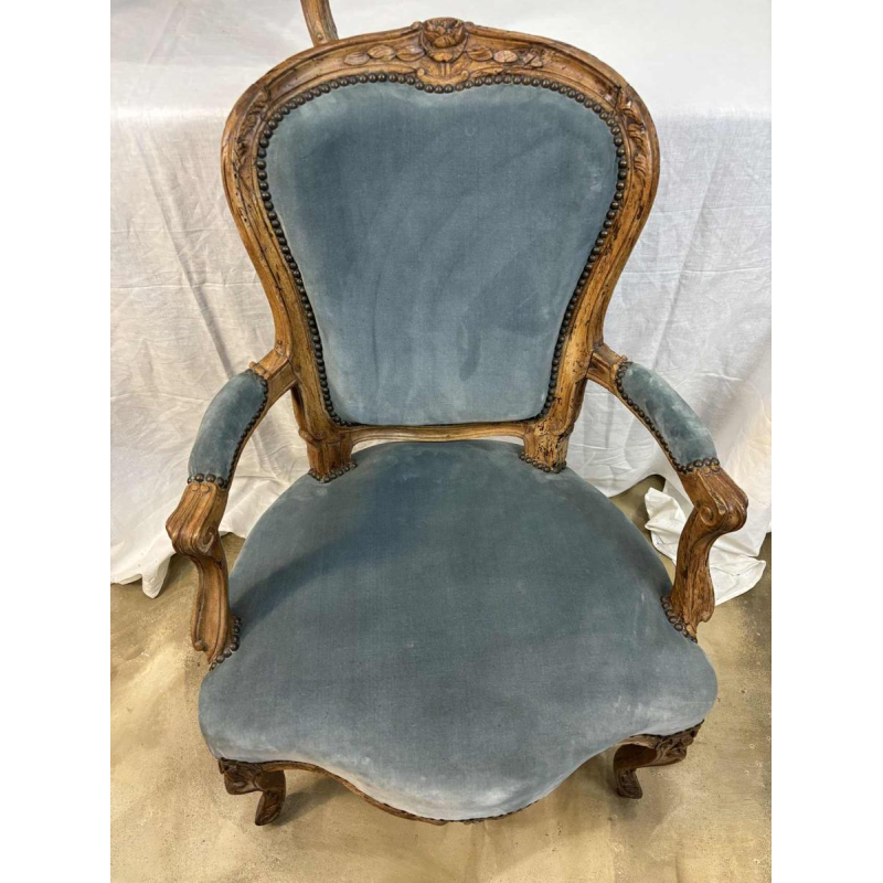 Paar cabriolet fauteuils uit Louis XV periode, Frankrijk 18e eeuw