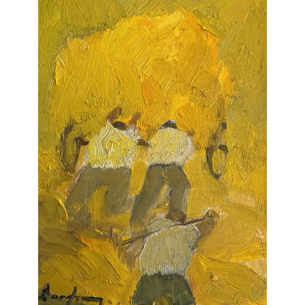 Milo DARDENNE «La charée» peinture huile sur toile