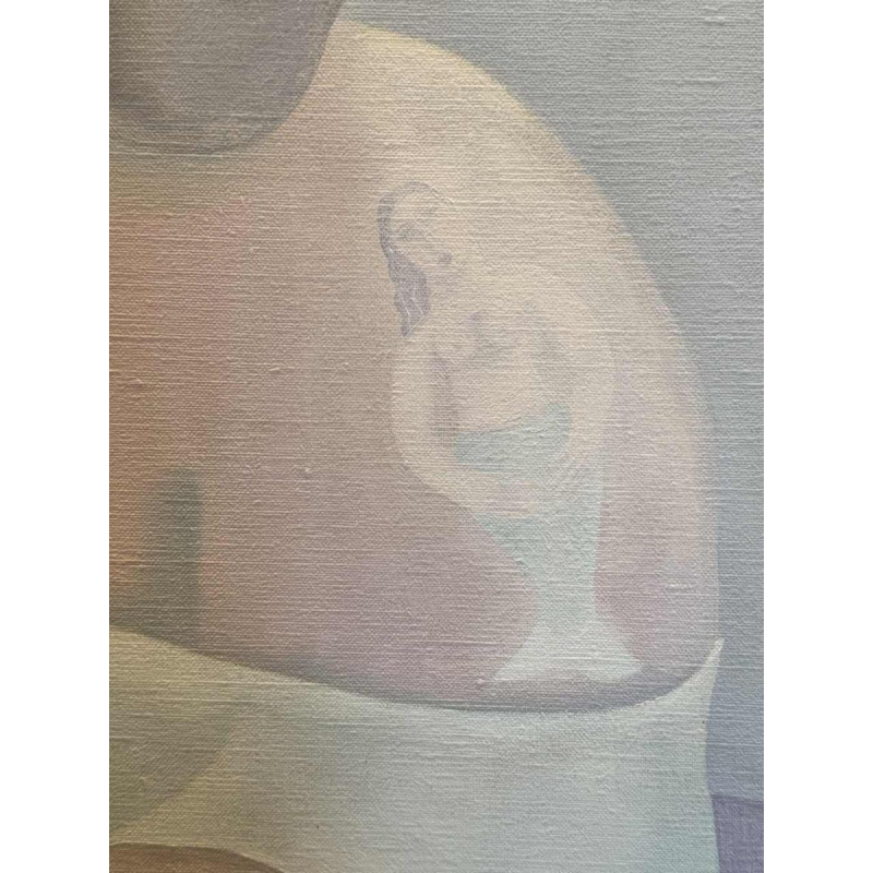 Mireille BASTIN 'De drinker van bier … en zijn kat' schilderij olie op doek