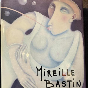 Mireille BASTIN "The béer drinker and his cat" oil painting on canvas,