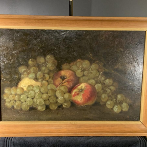 Tableau ' Nature morte aux fruits ' Huile sur panneau signée, 1900s