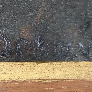 Schilderij 'Stilleven met fruit', olieverf op paneel, gesigneerd, jaren 1900.