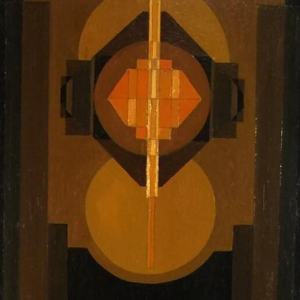 Jean Boquet "Geometric Abstraction", oil painting on panel, ca. 1945/50