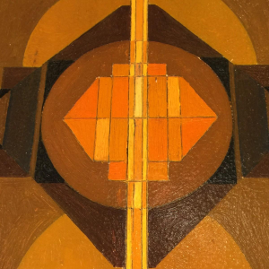 Jean Boquet "Abstraction géométrique", tableau huile sur panneau, ca 1945/50