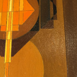 Jean Boquet "Abstraction géométrique", tableau huile sur panneau, ca 1945/50