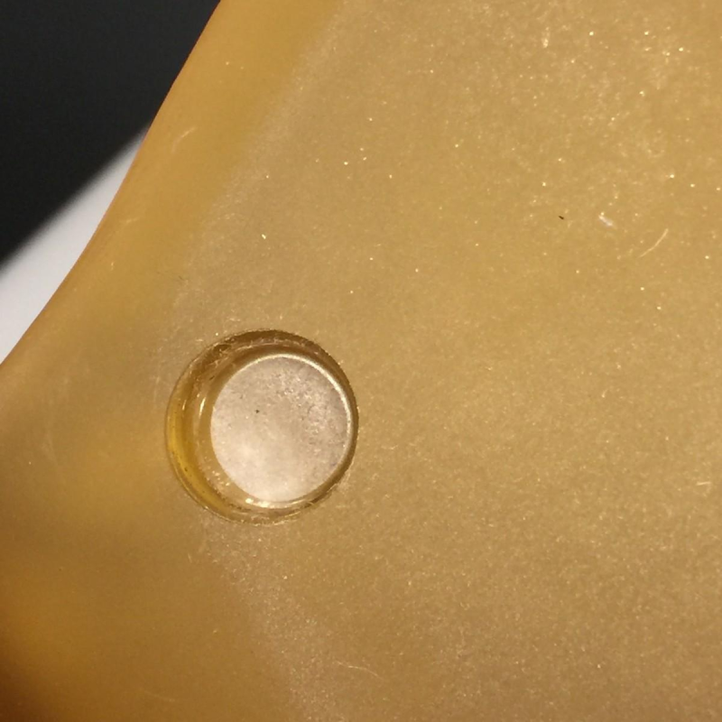 Tafel-/bureaulamp, mat opaalglas en messing, circa 1970