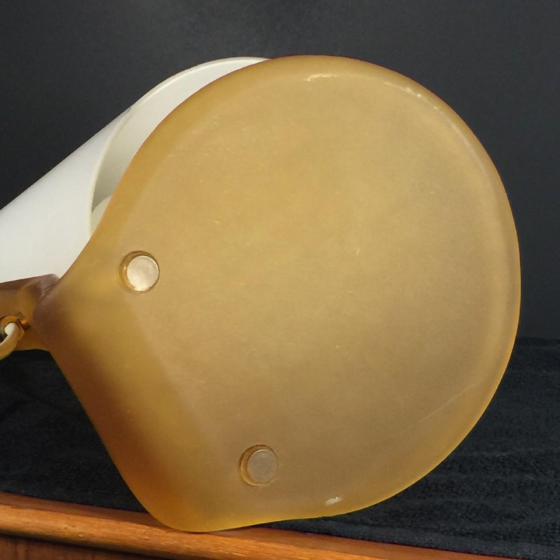 Table/desk lamp, frosted opaline glass and brass, circa 1970