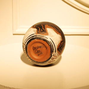 Kelli Bedrossian, ceramic vase, animal decoration with a bull, unique piece 2016