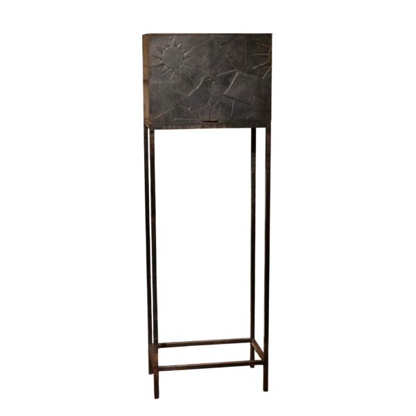 Germaine, 'High Perched' cabinet in hot-hammered and patinated wrought iron, 21st century