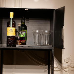 Germaine, 'High Perched' cabinet in hot-hammered and patinated wrought iron, 21st century