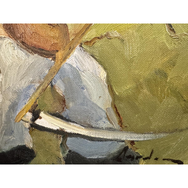 Milo DARDENNE «Le faucheur» peinture huile sur toile
