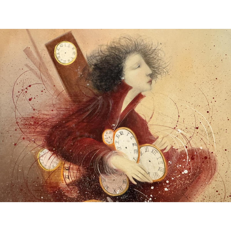 Jean-Claude DRESSE «Le temps qui passe» tableau huile sur panneau