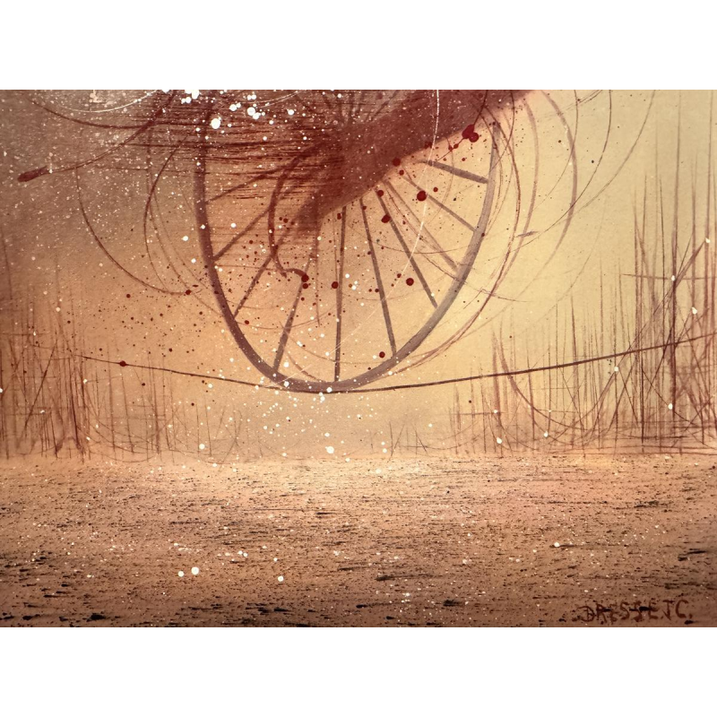 Jean-Claude DRESSE «Le temps qui passe» tableau huile sur panneau