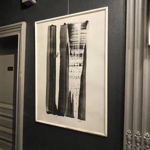 André Engels, abstract schilderij, gemengde technieken op papier, 1964