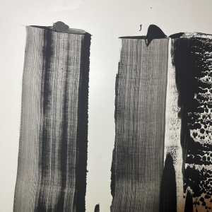 André Engels, abstract schilderij, gemengde technieken op papier, 1964