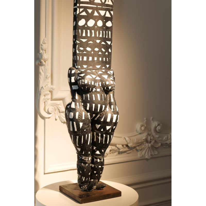 Christian Astuguevielle, Totem sculpture in painted fabric, contemporary work