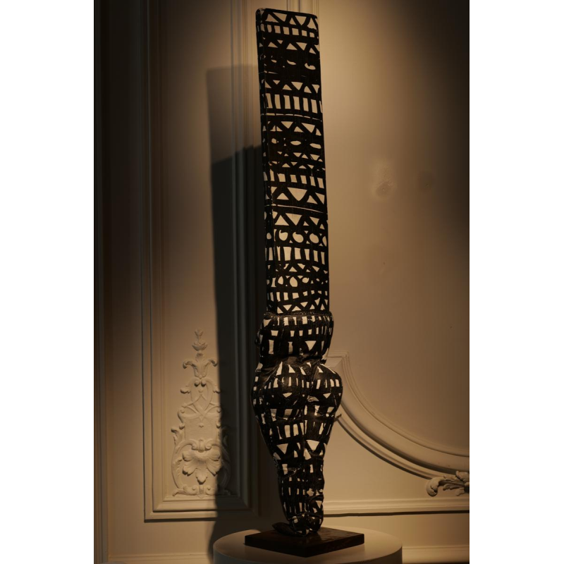 Christian Astuguevielle, sculpture Totem en tissus peint, travail contemporain