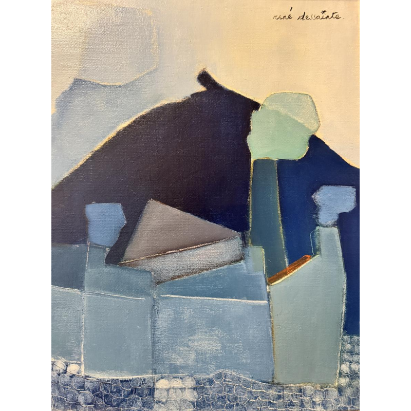 René DESSAINTE «Pays noir» peinture huile sur toile