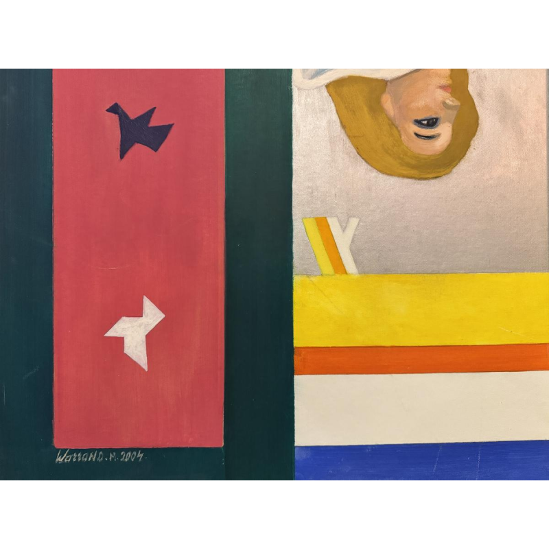 Marcel WARRAND «Composition» 2004 Pop Art Peinture huile sur toile marouflée