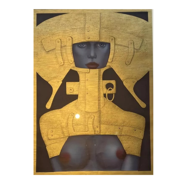 Jef Van Tuerenhout "La femme cosmique" lithogravure sur papier cartonné