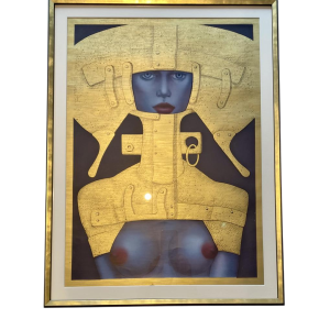 Jef Van Tuerenhout "De Kosmische Vrouw", lithografie op karton.