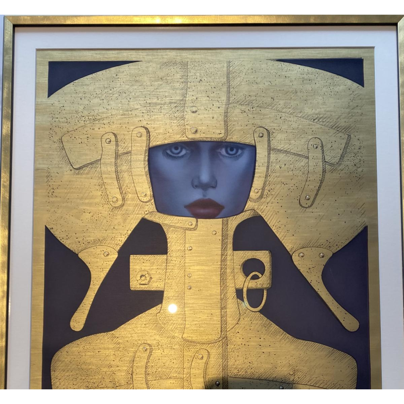 Jef Van Tuerenhout "La femme cosmique" lithogravure sur papier cartonné