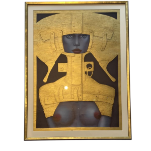 Jef Van Tuerenhout "De Kosmische Vrouw", lithografie op karton.