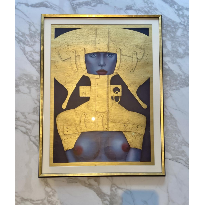 Jef Van Tuerenhout "La femme cosmique" lithogravure sur papier cartonné