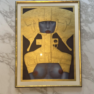 Jef Van Tuerenhout "De Kosmische Vrouw", lithografie op karton.