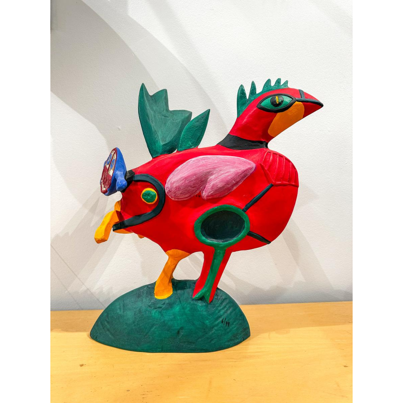 Guillaume Corneille, sculpture en plâtre oiseau, mouvement Cobra, 1999